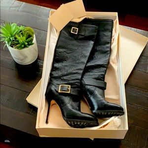 COPY - Jimmy CHOO black knee high boots 37 6.5 he…